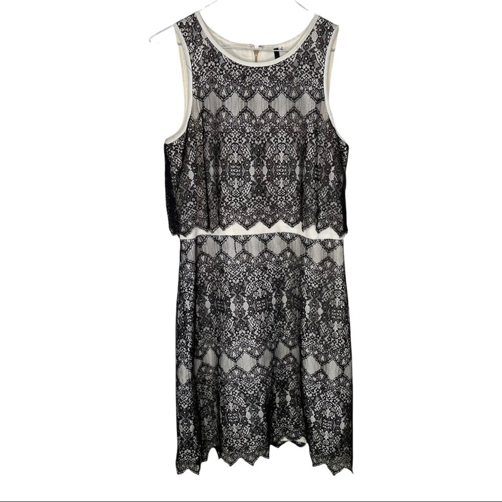 Kensie Lace Tiered Sleeveless Dress Small